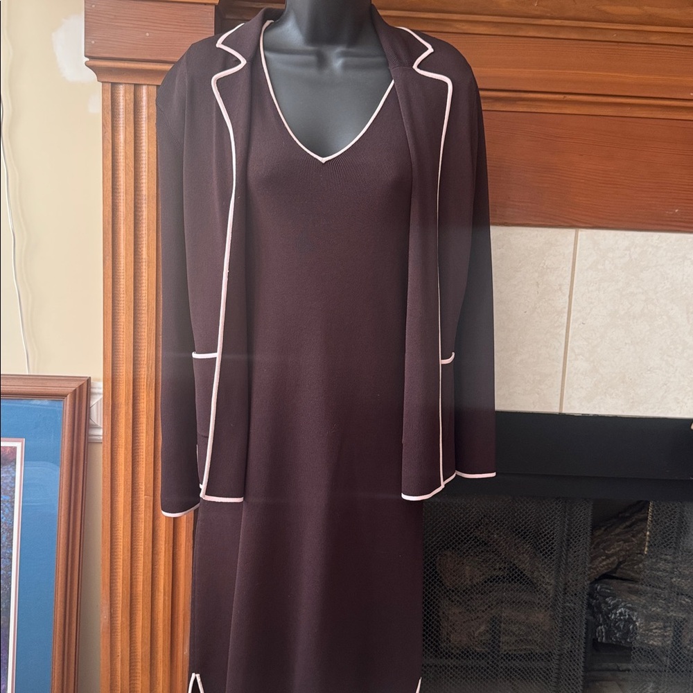 BCBGMaxAzria Knit Dress and Jacket with Light Pink Accent